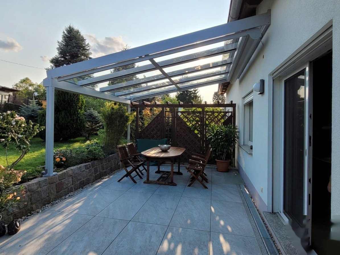 Terrassenüberdachung mit Glasdach